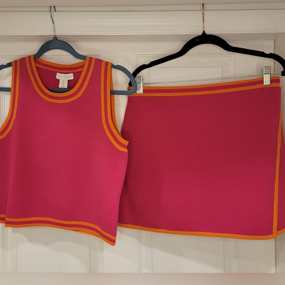 New HOUSE OF HARLOW 1960 x Revolve Orange / Pink Skirt / Top Set Outfit